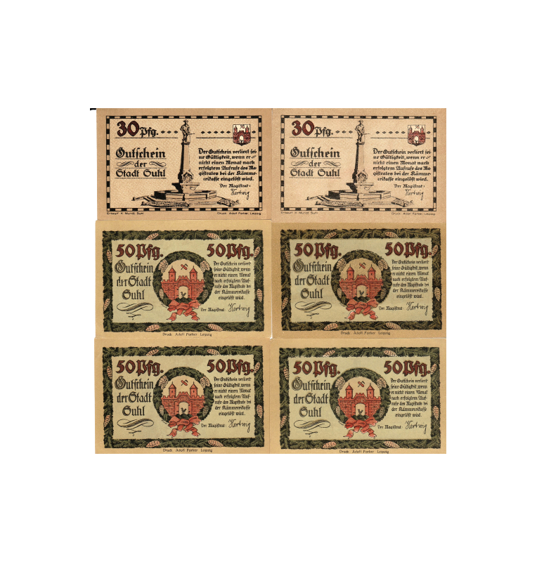 Suhl Set 12 Notgelds